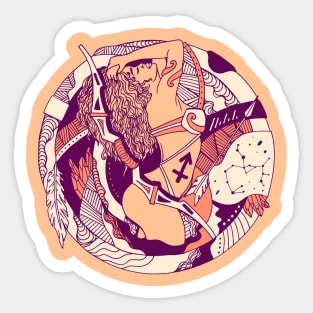 Peach Sagittarius Beauty Sticker